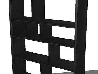 中式黑色装饰柜草图模型，装饰柜草图模型sketchup模型库