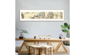 中式简约客厅沙发卧室墙背景挂画，中国风山水装饰画素材图片