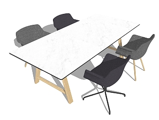 现代桌椅<em>组合</em>草图大师模型，桌椅<em>组合</em>sketchup模型