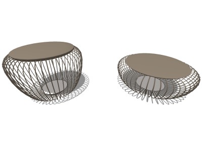 现代铁艺茶几草图大师模型，铁艺茶几sketchup模型