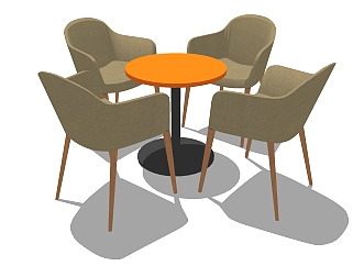 <em>北欧桌椅</em>组合草图大师模型，桌椅组合sketchup模型