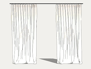 中式窗帘草图大师模型，窗帘sketchup模型