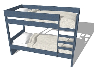 现代单人<em>床组合</em>草图大师模型，单人床sketchup模型