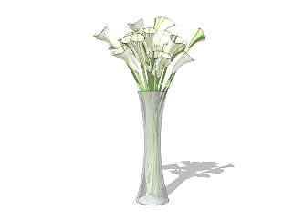 <em>现代花瓶花卉</em>草图大师模型，花瓶花卉sketchup模型
