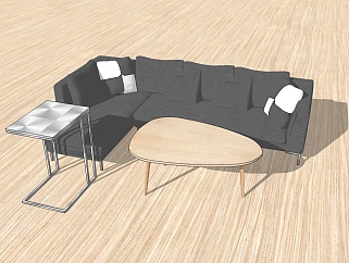<em>现代沙发</em>组合草图大师模型，沙发组合sketchup模型