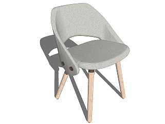 北欧单椅草图大师模型，现代单椅sketchup模型