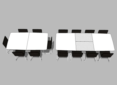 现代会议桌椅组合草图大师模型，会议桌椅sketchup模型