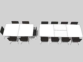 <em>现代</em>会议<em>桌椅组合</em>草图大师模型，会议桌椅sketchup模型