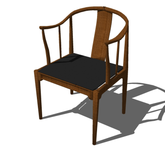 中式圈椅单椅草图大师模型，单椅sketchup模型