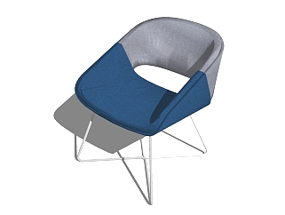 现代单椅草图大师模型，单椅，<em>椅子</em>sketchup模型