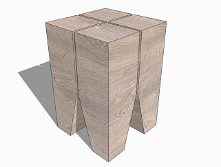 现代实木凳子草图大师模型，凳子sketchup模型