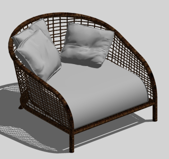 现代藤编户外椅草图大师模型，户外椅sketchup模型