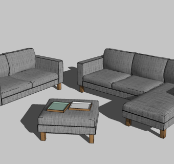 现代沙发组合草图大师模型，沙发sketchup模型
