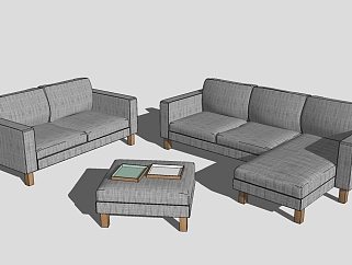 现代沙发组合草图大师模型，沙发sketchup模型