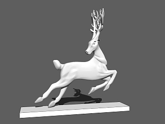 现代鹿雕塑草图大师模型，雕塑sketchup模型