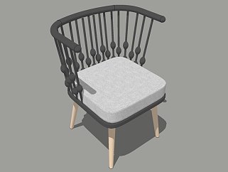 <em>现代单椅</em>草图大师模型，单人椅sketchup模型