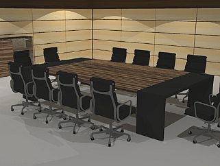 <em>现代会议</em>桌椅组合草图大师模型，桌椅sketchup模型