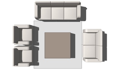 现代沙发组合草图大师模型，沙发sketchup模型