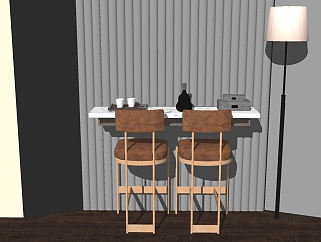 <em>现代桌椅组合</em>草图大师模型，桌椅sketchup模型