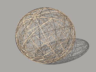 现代竹篾装饰球草图大师模型，装饰球sketchup模型