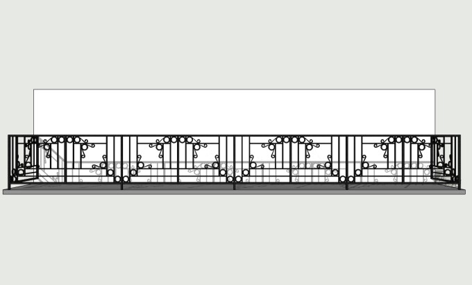 欧式铁艺栏杆草图大师模型，栏杆sketchup模型