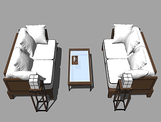 <em>中式沙发组合</em>草图大师模型，沙发sketchup模型