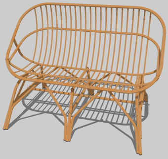 现代藤编户外椅草图大师模型，户外椅sketchup模型