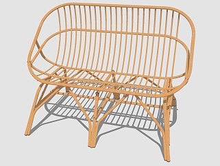 现代藤编<em>户外</em>椅草图大师模型，<em>户外</em>椅sketchup模型