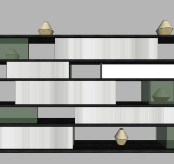 现代装饰柜草图大师模型，装饰柜sketchup模型