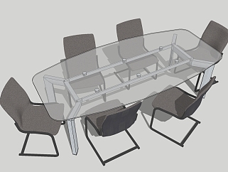 <em>现代会议</em>桌椅草图大师模型，<em>会议</em>桌椅sketchup模型