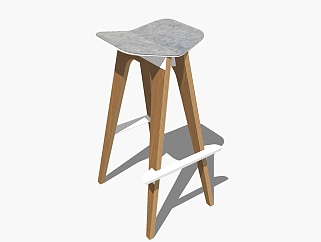 现代实木<em>吧椅</em>草图大师模型，吧台椅sketchup模型