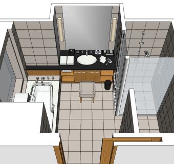 现代卫浴草图大师模型，卫浴sketchup模型