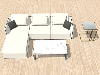 现代沙发组合草图大师模型，沙发组合sketchup模型