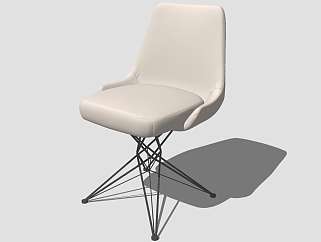 现代<em>皮革</em>单椅草图大师模型，单椅sketchup模型