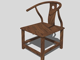 中式<em>实木单椅</em>草图大师模型，单椅sketchup那些