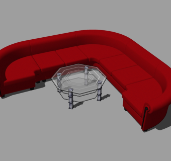 现代转角沙发草图大师模型，沙发sketchup模型
