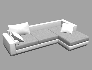现代转角沙发草图大师模型，沙发sketchup模型