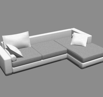 现代转角沙发草图大师模型，沙发sketchup模型