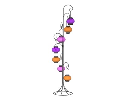 工业风灯笼装饰灯草图大师模型，装饰灯sketchup模型