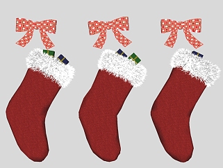 欧式圣诞装饰袜子<em>挂件</em>草图大师模型，袜子sketchup模型