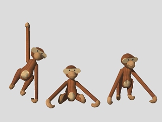 现代<em>猴子</em>布偶草图大师模型，布偶sketchup模型