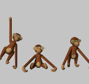 现代猴子布偶草图大师模型，布偶sketchup模型