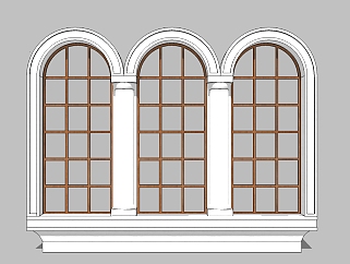 欧式窗户草图大师模型，窗户sketchup模型