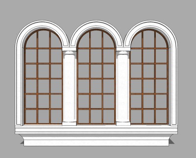 欧式窗户草图大师模型，窗户sketchup模型