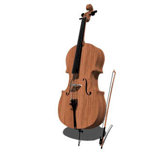现代小提琴草图大师模型，小提琴sketchup模型