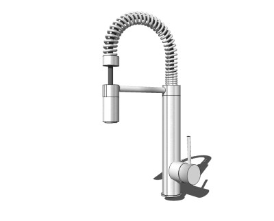 现代不锈钢水龙头草图大师模型，水龙头sketchup模型