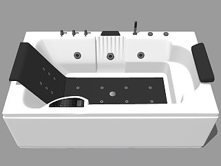 现代按摩<em>浴缸</em>草图大师模型，按摩<em>浴缸</em>sketchup模型
