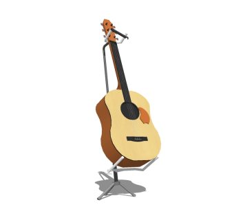现代吉他草图大师模型，吉他sketchup模型