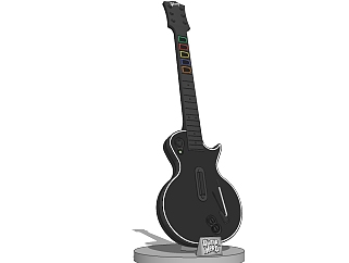 现代吉他草图大师模型，吉他sketchup模型