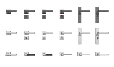 现代金属门把手拉手草图大师模型，门把手sketchup模型